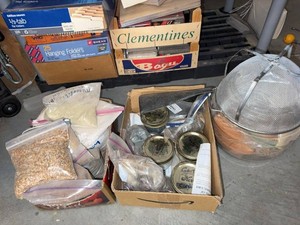 Lot of Assorted Rock Tumbling Grit Media Sieves and Supplies