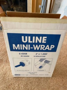 Uline Mini-Wrap Stretch Film Rolls S-4208 3in x 1000ft Partial Case
