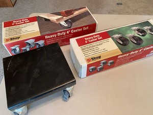 Shop Basics 4in Heavy Duty Caster Sets & Rolling Dolly Platform