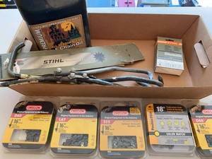 Mixed Chainsaw Parts Lot Oregon Stihl Poulan Chains Bar Oil Tool