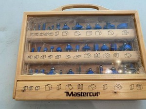 Mastercut Carbide Router Bit Set Wood Case Assorted Profiles