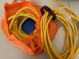 Heavy Duty Yellow Outdoor Extension Cord Lot w Lighted Ends & Bags