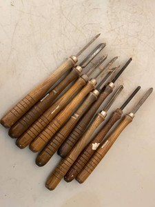 Craftsman 9-Piece Wood Lathe Turning Chisel Gouge Set USA