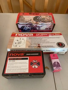 Teknatool Nova Woodturning Chuck & Jaw Accessory Lot SuperNova2 Cole JS20N