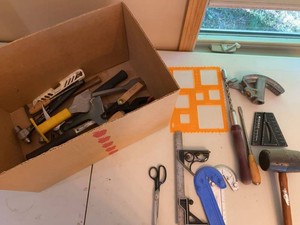 Assorted Hand Tools & Layout Measuring Tools Mixed Tool Box Lot