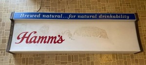 Vintage Hamm's Beer Lighted Bar Sign Wall Fixture Approx. 50in