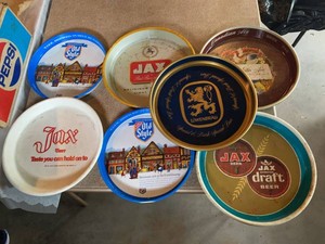 Vintage Beer Advertising Serving Tray Lot Jax Old Style Lowenbrau