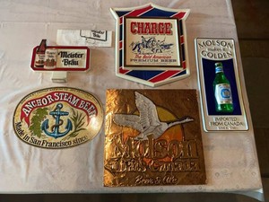 Group Vintage Beer Advertising Signs Molson Anchor Steam Charge