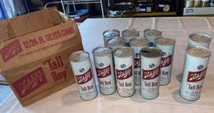 Vintage Schlitz Tall Boy Beer Can Group w Original 12-Pack Carton