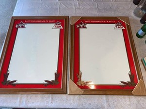 Pair of Blatz Beer Framed Menu Boards 1988 Breweriana 28x21