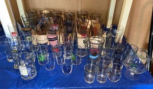 Vintage Advertising Beer Glasses Assorted Brewery Barware Lot