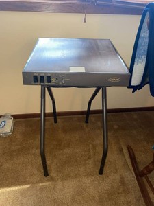 AMC Vintage Projector Table Folding Stand w Power Outlets Gray