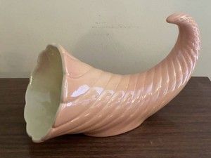 Red Wing Pottery Cornucopia Vase Planter Pink Glaze No. 736 Vintage