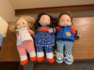 Vintage Fisher-Price My Friend Dolls Boy & Girls Soft Body Vinyl Face