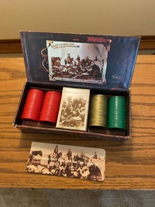 Perrys Famous Poker Chips Hinged Box Poker Set Cards & Chips