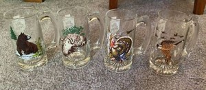 Heilemans Old Style Collector Series Wildlife Beer Mugs Set of 4