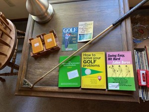 Group Vintage Golf Books Playboy Logo Putter USA Pottery Set