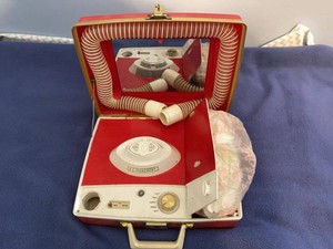 Vintage Penncrest Portable Hair Dryer Vanity Case Bonnet Mirror, Tested and Working, See Photos