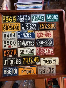 Vintage 1953 Miniature License Plate Collection