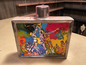 LeRoy Neiman Satinwood Basketball Whiskey Decanter Sports Commemorative