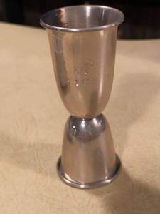 Alvin Sterling Silver Double Jigger Shot Measure w Box Vintage