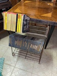 Group of Vintage 16mm Film ReelsCases With Metal Storage Rack