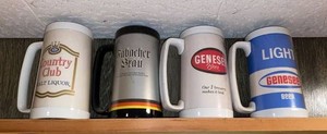 Lot of Assorted Vintage Beer Advertising Thermo-Serv Mugs USA