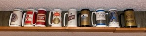 Vintage Thermo-Serv Beer Advertising Insulated Plastic Mug Set