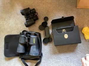 Bushnell & Western Field Binoculars With Cases Caps
