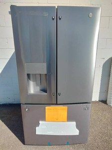 GE French door refrigerator with an external water and ice dispenser