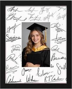eletecpro 8x10 Signable Picture Frame with Clear Acrylic Cover, Signature Photo Frame with Mat Display 4x6 Photo for Tabletop or Wall, Wedding Guest Book Alternative, Graduation Decoration, Black