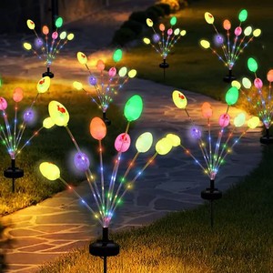 $20 2 Packs Solar Easter Decorations Outdoor Stake Lights, 16 LEDs Colorful Swaying Egg Lights for Easter Decor, Waterproof Easter Solar Lights Decor for Garden, Lawn, Pathway, Yard, Porch & Patio