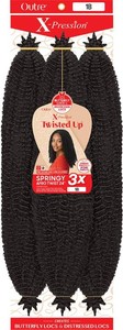 Outre Crochet Braids X-Pression Twisted Up 3X Springy Afro Twist 24 (1-pack, 1B)