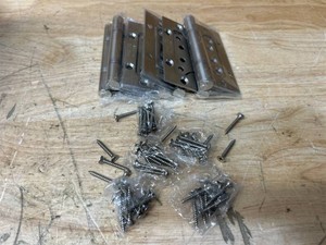 VOLUKA 6 Pack Non-Mortise Door Hinges - Easy to Install, 4x 3 Stainless Steel Door Hinges - Smooth Movement and Heavy Duty, Silver