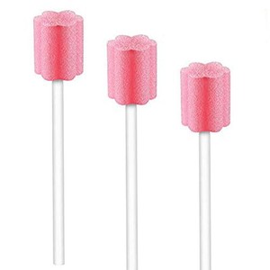 50 PCS Disposable Oral Care Swabs - Pink  Sponge Dental Swab sticks Unflavored Sterile