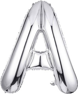 Single Aluminum Hanging Foil Film Silver Letter Balloons A 40 Inch  for Baby Shower, Wedding Anniversary, Graduation, Birthday Party Decoration