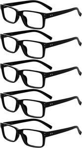 Eyekepper 4.0 Reading Glasses Men, Readers for Women, 5pack Black Frame  Mens Womens Reader Eyeglasses, Retro Cheaters, All-Day Comfort Spring Hinges, Scratch Resistant for WorkCrafts