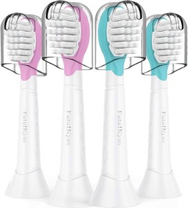 Kids Replacement Heads for Philips Sonicare 3 Years Old Child Soft Electric Toothbrush Compact Brush Head, Blue 4 Pack