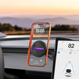 $27 LOXP Upgrade Tesla Phone Mount Strong Magnetic & Foldable Car Mount for Tesla Model 3YJuniper, 360 Rotating Tesla Phone Holder Fits for iPhone 17 16 15 Pro Max, Tesla Accessories
