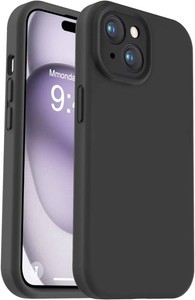 Vooii Compatible with iPhone 15 Case, Upgrade Defender Liquid Silicone, Enhanced Camera Protection Soft Anti-Scratch Microfiber Lining Shockproof Phone Case for iPhone 15 6.1 inch - Black