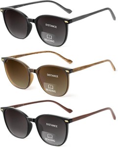 LADEESSE 3 Pack Bifocal Reader Sunglasses for Women & Men, UV400 Sun Readers Glasses for Outdoor 1.25