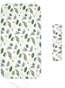 Portable Ironing Mat for Desktop, 3mm Thick Padding & Heat Resistant Cover for Steam Iron, Quilting & Travel   Foldable Ironing Board Alternative (Foliage Pattern)