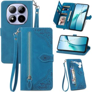 Zipper Flip Wallet Case for Xiaomi Redmi Note 15 5G SZY Blue