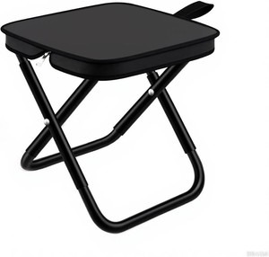 $20 2 Pack 13 inch Folding Stool Portable Camping Chairs with Carry Bag for Outdoor Mountaineering Fishing Hiking Hunting Foot Stool Mini Travel Chair (Black Large)