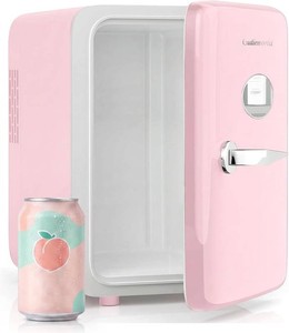 $47 CUTIEWORLD 4L Mini Fridge for Skincare & Drinks, Peach Pink