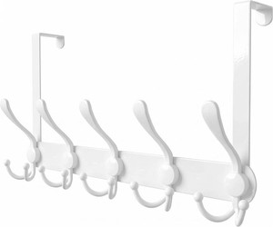 Over The Door Hooks,Coat Rack for Hanging Clothes Hat Towel (Heavy Duty White 1pcs)