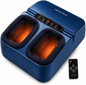 $180 MOUNTRAX Foot Massager with Heat for Neuropathy, 2026 Upgraded, Deep Kneading Shiatsu Foot Massager for Plantar Fasciitis, Fits Up to Men Size 13, Gifts for Women Men Mom Dad Seniors(Blue)