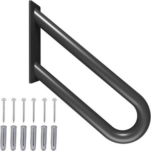 $22 Hand Rails for Outdoor Steps Stair Railing Indoor Rail Metal Heavy Duty Non-Slip 1-3 Step Wall Mount Grab Bars U-Shape Safety Handle Garage Porch Courtyard Doorways 16 INCH Garden