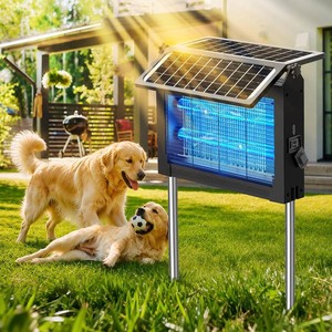 $100 Solar Bug Zapper Outdoor with Dual Solar Panels, 4500V Mosquito Zapper