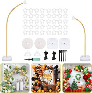 $30 AerWo Balloon Arch Kit 9.35FT & 6FT, Free Bending Half Balloon Arch Stand with Base, Floor Gold Balloon Arch Frame Backdrop for Wedding Birthday Party Baby Shower Yard Lawn Home Christmas Decorations
